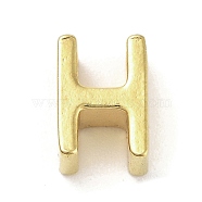 304 Stainless Steel Pendants, Real 24K Gold Plated, Letter H, 8x5.5x4mm, Hole: 1.6mm(STAS-S137-01G-H)