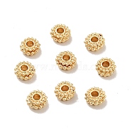 Rack Plating Alloy Beads, Long-Lasting Plated, Cadmium Free & Lead Free, Flower, Real 14K Gold Plated, 6x3mm, Hole: 2.1mm(PALLOY-D004-14LG)