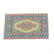 Mini Dollhouse Cloth Carpets, Rectangle with Floral, Dark Sea Green, 160x100x0.5mm(DIY-WH0001-47D)