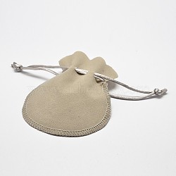 Velvet Jewelry Pouches Bags, Beige, 16x13cm(X-TP-O002-C-04)