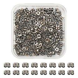 200Pcs Iron Ear Nuts, Butterfly Earring Backs for Post Earrings, Gunmetal, 5x3.5mm, Hole: 1.2mm(IFIN-YW0001-01B)