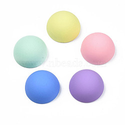 Opaque Spray Painted Acrylic Cabochonsl, Half Round, Mixed Color, 11.5x6mm(ACRP-S679-28B-M)
