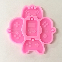 DIY Gamepad Pendant Silicone Mold, Resin Casting Molds, for UV Resin & Epoxy Resin Jewelry Making, Hot Pink, 80x82x7mm(SIMO-PW0001-192F)