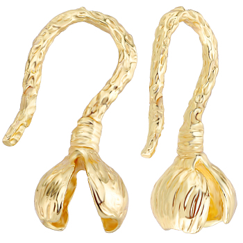 10Pcs Rack Plating Brass Hook Clasps, Long-Lasting Plated, Real 18K Gold Plated, 14.5x6mm
