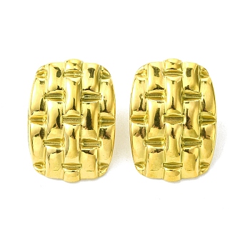 304 Stainless Steel Stud Earrings for Women, Oval, 29x20.5mm