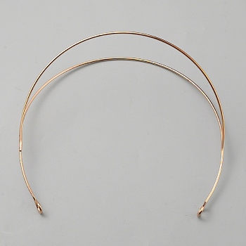 Iron Double Layer Hair Bands for Women, Light Gold, 135x147x57mm