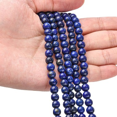 Natural Lapis Lazuli Beads Strands(G-G099-6mm-7)-4