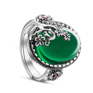 Green Thai Sterling Silver Finger Rings