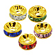 Brass Rhinestone Spacer Beads(X-RB-A014-Z8mm-G)-1