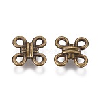 Tibetan Style Chandelier Components Links, Chinese Knot, Antique Bronze, Lead Free, Nickel Free and Cadmium Free, 10x10x3mm, Hole: 2mm(X-MLF0101Y-NF)