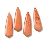 Natural Turquoise Dyed Pendants, Tie Shape Charms, Dark Orange, 40~40.5x11x4~4.5mm, Hole: 1mm(G-Q161-09A)