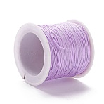 Nylon Braided Cord, Chinese Knotting Cord for Beading Jewelry Making Macrame Craft, Lilac, 1mm, 100yards/roll(X-NWIR-K013-B17)