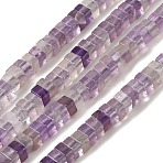 Natural Amethyst Beads Strands, Square, 3x3x1.5mm, Hole: 1mm, about 240pcs/strand, 16.14 inch(41cm)(G-N342-86)