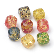 Resin Beads, Imitation Amber, Column, Mixed Color, 13x13.5mm, Hole: 2.5mm(X-RESI-S354-04)