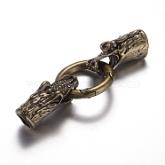 Alloy Spring Gate Rings, O Rings, with Cord Ends, Dragon, Antique Bronze, 6 Gauge, 70mm(PALLOY-P105-07AB)