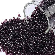 TOHO Round Seed Beads, Japanese Seed Beads, (6C) Transparent Amethyst, 11/0, 2.2mm, Hole: 0.8mm, about 1110pcs/10g(X-SEED-TR11-0006C)