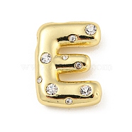 Brass Micro Pave Clear Cubic Zirconia Pendants, Long-Lasting Plated, Cadmium Free & Lead Free, Real 18K Gold Plated, Letter A~Z, Letter E, 18~19x11~21x5mm, Hole: 2.8~3x1.8~2mm(KK-E093-04G-E)