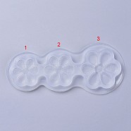 Food Grade Silicone Molds, Fondant Molds, For DIY Cake Decoration, Chocolate, Candy, UV Resin & Epoxy Resin Jewelry Making, Flower, White, 153x66x9mm(DIY-L026-082)