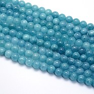 Natural Blue Quartz Beads Strands, Dyed, Round, 4mm, Hole: 0.8mm, about 97pcs/strand, 15.5 inch(G-O047-07-4mm)