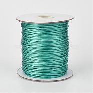 Eco-Friendly Korean Waxed Polyester Cord, Light Sea Green, 0.5mm, about 169.51~174.98 Yards(155~160m)/Roll(YC-P002-0.5mm-1177)