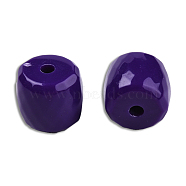 Opaque Acrylic Beads, Faceted, Barrel, Indigo, 13x13mm, Hole: 2.7~2.8mm, about 290pcs/500g(SACR-N017-05B)