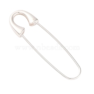 925 Sterling Silver Safety Pins, Silver, 40x11x3.5mm(STER-A032-01S)