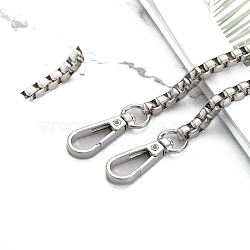 Metal Bag Chain Handle, Purse Chains for Hand Woven Bag Accessories, Platinum, 1000mm(PW-WG2FB77-07)