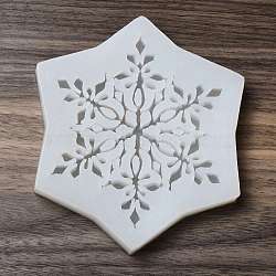 DIY Snowflake Food Grade Silicone Molds, Fondant Molds, Resin Casting Molds, for Chocolate, Candy, UV Resin & Epoxy Resin Craft Making, Christmas Theme, White, 130x113x13mm, Inner Diameter: 107x78.5mm(DIY-I103-02)