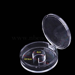 Transparent Acrylic Box, for Beacelet Box, Flat Round, Clear, 11.5x3.5cm(PW-WG41362-02)
