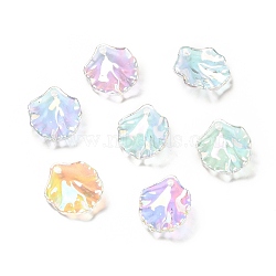 Transparent Acrylic Pendants, Petal Charm, AB Color, Clear AB, 17x15x4mm, Hole: 1.5mm(MACR-C009-06)