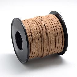 Faux Suede Cords, Faux Suede Lace, BurlyWood, 2.7x1.5mm, about 27.34 yards(25m)/roll(LW-R027-2.7mm-1113)
