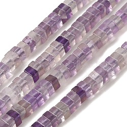 Natural Amethyst Beads Strands, Square, 3x3x1.5mm, Hole: 1mm, about 240pcs/strand, 16.14 inch(41cm)(G-N342-86)