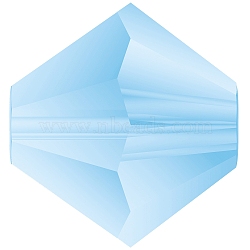 Preciosa&reg Crystal Beads, Czech Crystal, Bicone(451 69 302 Rondelle), 60000 840 Aquamarine Matt, 4mm, Hole: 0.8mm(Y-PRC-BA4-60000-840)