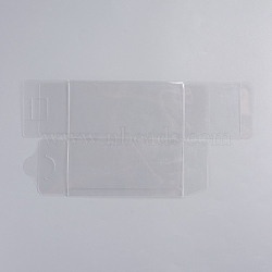 Foldable Transparent PVC Boxes, for Craft Candy Packaging, Wedding, Party Favor Gift Boxes, Square, Clear, 14x7x7cm(CON-WH0070-56)