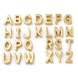 26Pcs Rack Plating Brass Slide Charms, Cadmium Free & Lead Free, Letter A~Z, Real 18K Gold Plated, 7.5~8x3~7x3.5~4mm, Hole: 1.2~1.5mm, 26pcs/set(KK-M254-15G-RS)