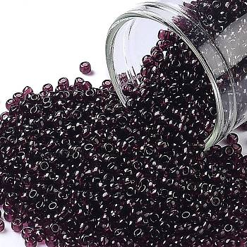 TOHO Round Seed Beads, Japanese Seed Beads, (6C) Transparent Amethyst, 11/0, 2.2mm, Hole: 0.8mm, about 1110pcs/10g