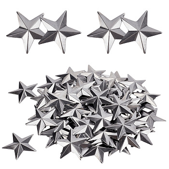 Iron Display Decorations, Metal Star Ornament, Raw(Unplated), 45x47.5x4mm