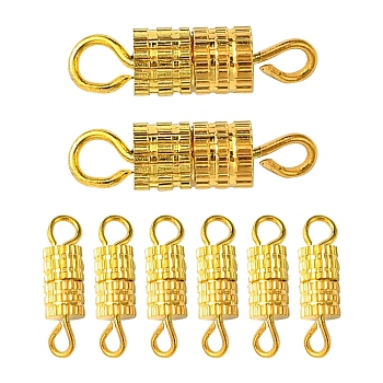 20Pcs Brass Screw Clasps, for Jewelry Making, Column, Golden, 13~14x4mm, Hole: 1.8mm