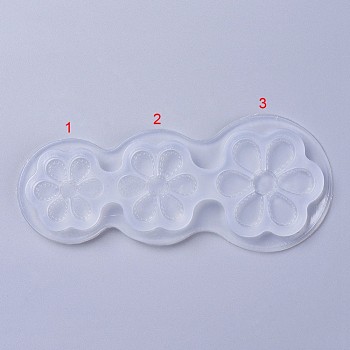 Food Grade Silicone Molds, Fondant Molds, For DIY Cake Decoration, Chocolate, Candy, UV Resin & Epoxy Resin Jewelry Making, Flower, White, 153x66x9mm