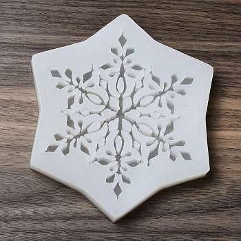 DIY Snowflake Food Grade Silicone Molds, Fondant Molds, Resin Casting Molds, for Chocolate, Candy, UV Resin & Epoxy Resin Craft Making, Christmas Theme, White, 130x113x13mm, Inner Diameter: 107x78.5mm