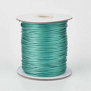 Eco-Friendly Korean Waxed Polyester Cord, Light Sea Green, 0.5mm, about 169.51~174.98 Yards(155~160m)/Roll