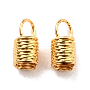 304 Stainless Steel Cord Ends, Column, Real 18K Gold Plated, 11x5.5mm, Hole: 4mm, Inner Diameter: 4mm