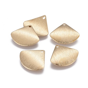 Brass Pendants, Fan, Raw(Unplated), 18.5x20.5x0.8mm, Hole: 1.5mm