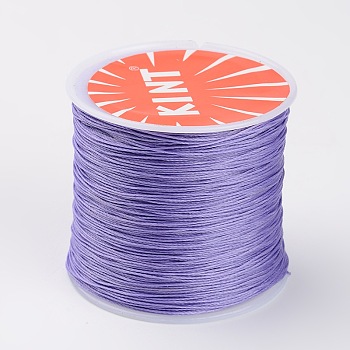 Round Waxed Polyester Cords, Lilac, 0.45mm, about 174.97 yards(160m)/roll