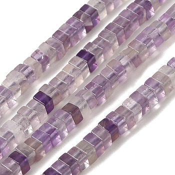 Natural Amethyst Beads Strands, Square, 3x3x1.5mm, Hole: 1mm, about 240pcs/strand, 16.14 inch(41cm)