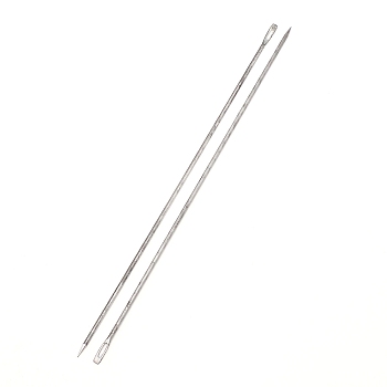 3Pcs Carbon Steel Fishing Net Needles, for Fishing Accessories, Stainless Steel Color, 322x5x3mm, Hole: 10.5mm, 3pcs/bag