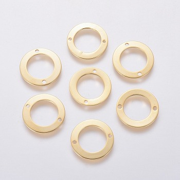 201 Stainless Steel Links connectors, Ring, Golden, 16x1mm, Hole: 1.4mm