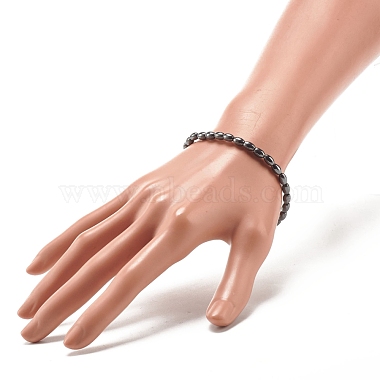 Synthetic Hematite Oval Beaded Stretch Bracelet(X-BJEW-JB07897-03)-4