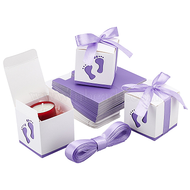 Medium Purple Footprint Paper Candy Boxes