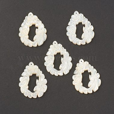 Teardrop White Shell Pendants